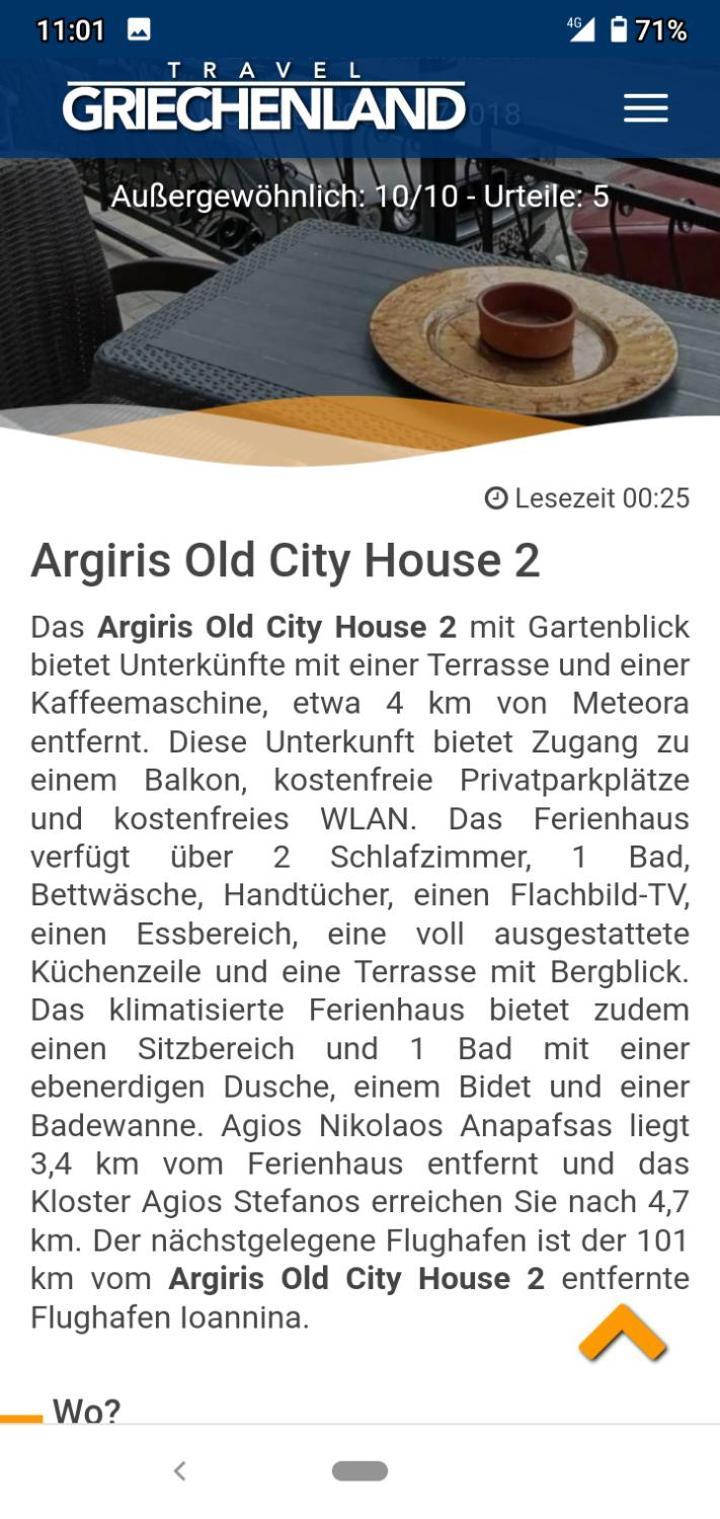 Argiris Old City House 2 Kalampáka Dış mekan fotoğraf